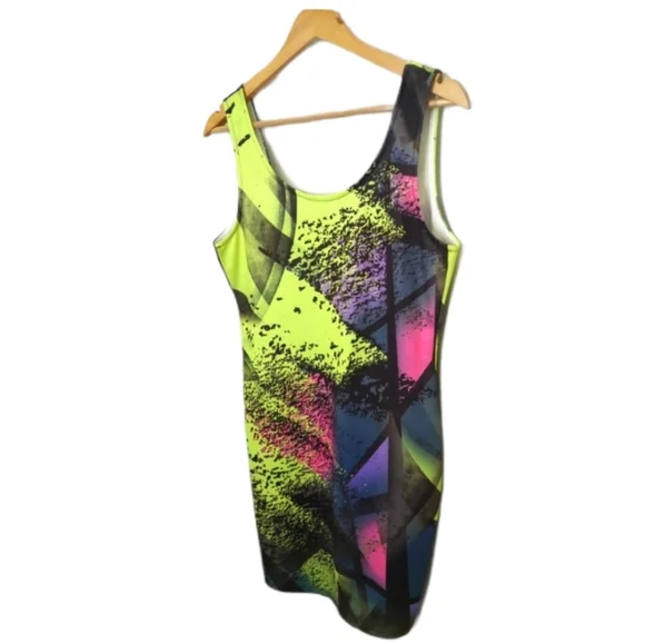 TIC TOC (NWOT) Neon Multicolor Dress - Picture 2 of 9